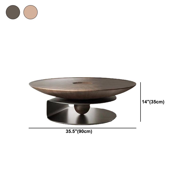 Nordic Style Cocktail Table Walnut/black Wood Round Coffee Table Clearhalo 'Coffee & Accent Tables' 'Coffee Tables' 'coffee_tables' 'furn' 'furn_coffee_tables' 'Furniture' 'furniture_coffee_tables' 'Living Room Furniture' 1200x1200_514dcd93-ad58-4ea6-8e27-9b85290b859e