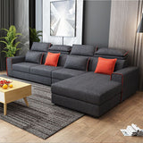 Nordic Square Arm Stationary Living Room Slipcovered Cushions Seating