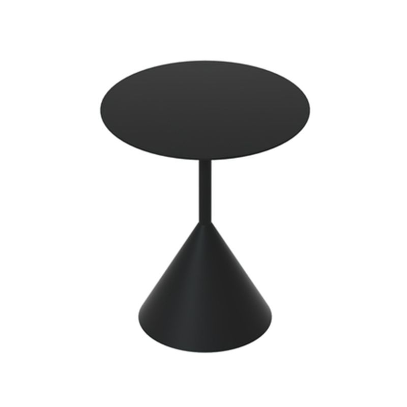 Mid-Century Modern Couchtisch mit Sockel aus Metall, runder Cocktailtisch