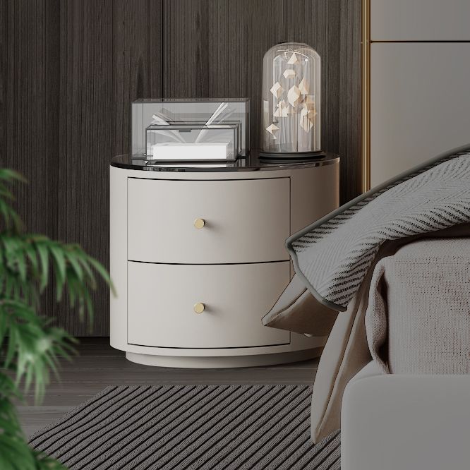 Modern Accent Table Nightstand Stone/Glass Nightstand with 2 Drawers Clearhalo 'Bedroom Furniture' 'furn' 'furn_night_stand' 'Furniture' 'night_stand' 'Nightstands' 1200x1200_514e2168-84de-4833-96a7-1ab65bd5f426