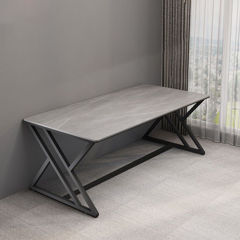 Bureau de jeu contemporain Stone Rectangular Computer Desk, 29,53 "de haut