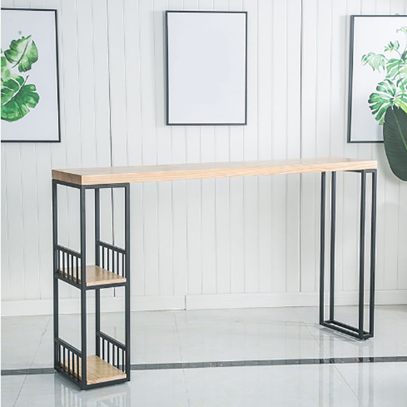 Natural Bar Table Set Industrial 1/3 Pieces Rectangle Solid Wood Counter Table Set Clearhalo 'Bar Furniture' 'furn' 'furn_home_bar_bar_sets' 'Furniture' 'Home Bars & Bar Sets' 'home_bar_bar_sets' 'Kitchen & Dining Furniture' 1200x1200_514edbc5-55f0-4f26-9570-369a9ffeb3c2