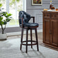 Scandinavian Indoor Bar Stools Solid Wood Armed Stool with Footrest