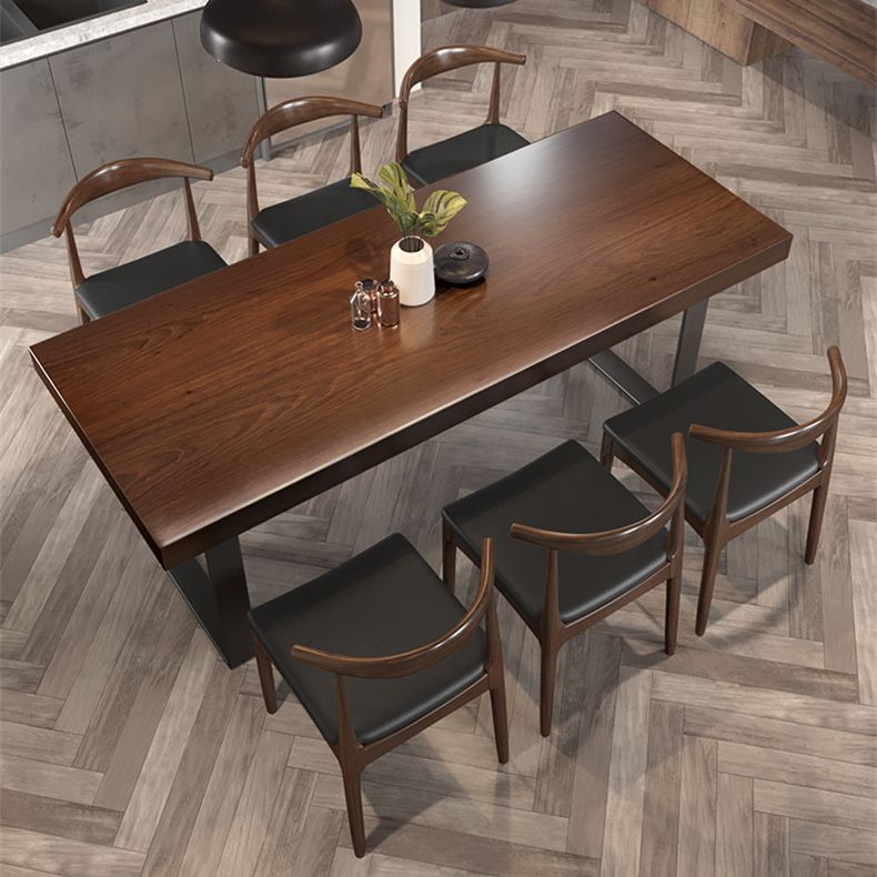 Industrial Dining Set 1/5/7 Pieces Rectangle Pine Wood Dining Table for Kitchen