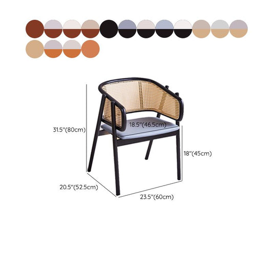 Rubberwood Solid Wood Dining Chair Indoor Dining Arm Chair for Dining Room