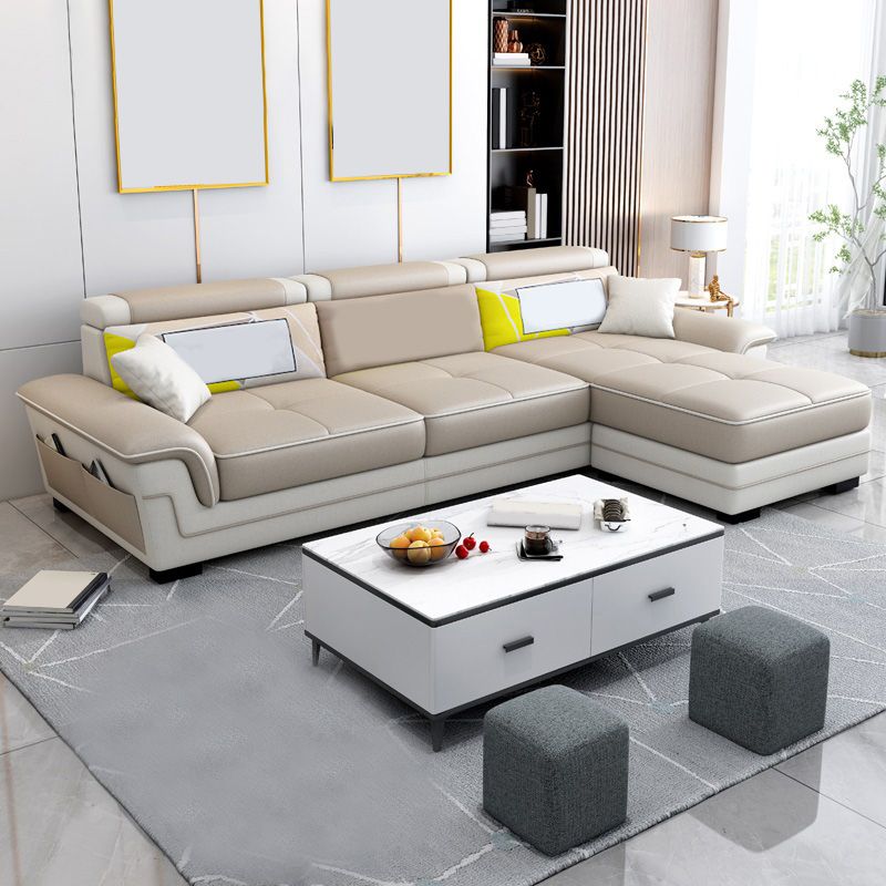 82.68" W √ó 57.09" D √ó 35.43" H High Back Pillow Top Arm Sectional with Slipcovere Clearhalo 'furn' 'furn_sectionals' 'Furniture' 'furniture_sectionals' 'kitchen' 'kitchen_sectionals' 'Living Room Furniture' 'Sectionals' 1200x1200_515269b4-eb4f-46fd-91a3-e14ad97230bc