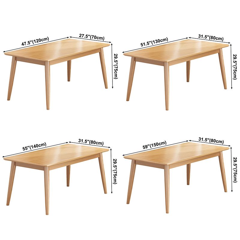 Rectangle 4 Legs Modern Dining Table Wood Color Fixed Table of Solid Wood Clearhalo ' dining_table' 'Dining Tables & Seating' 'Dining Tables' 'furn' 'furn_dining_table' 'Furniture' 'furniture_dining_table' 'Kitchen & Dining Furniture' 'kitchen&dining_furn' 'kitchen' 'kitchen_dining_table' 1200x1200_5152bd68-9c7f-4fc8-9a11-13304d82e895