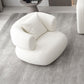 Scandinavian Wool Seating Tuxedo Arm Living Room Sofa in White