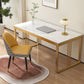 Glam Stone Writing Desk Rechthoekige kantoorbureau met metalen benen
