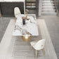 Rectangle Dining Site Table Traditional Luxury Table with Stainless Steel Base