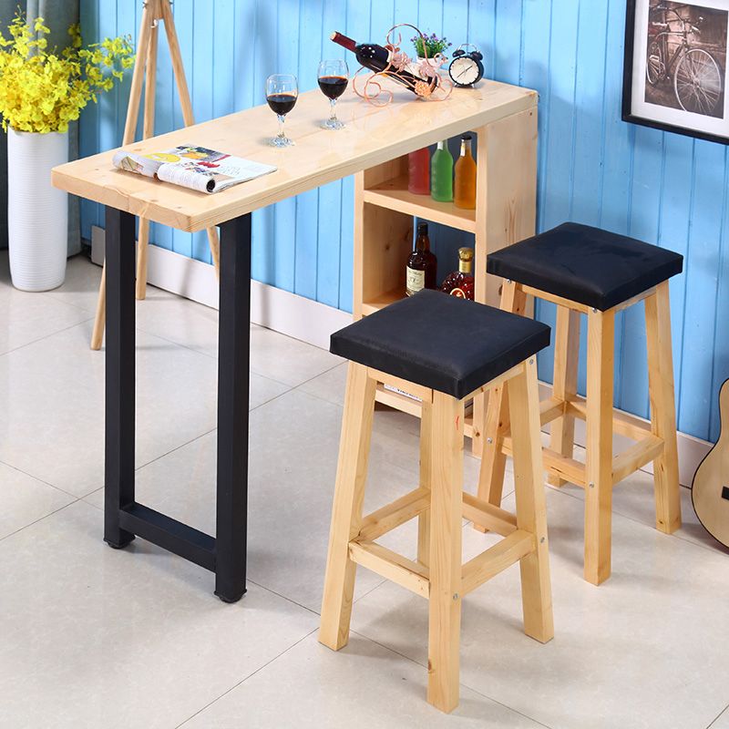 Modern Rectangle Bar Table Set 1/3 Pcs Wooden Brown Bar Table Set Clearhalo 'Bar Furniture' 'furn' 'furn_home_bar_bar_sets' 'Furniture' 'Home Bars & Bar Sets' 'home_bar_bar_sets' 'Kitchen & Dining Furniture' 1200x1200_51589c91-6c05-4687-bced-aecba24f77af