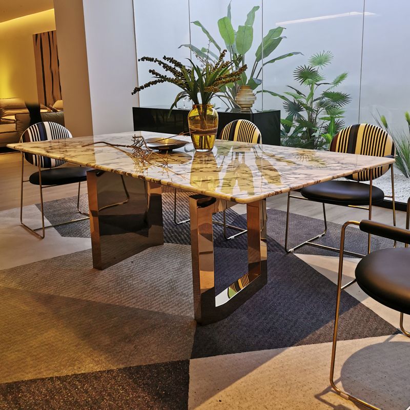 Rectangle Sled Base Dining Room Table Contemporary Dining Table Clearhalo 'Dining Tables & Seating' 'Dining Tables' 'dining_table' 'furn' 'furn_dining_table' 'Furniture' 'Kitchen & Dining Furniture' 1200x1200_515a2496-a0ee-4887-90dd-a4ccfad4f701