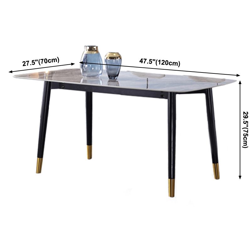 Rectangle 4 Legs Luxury Dining Table Grey Tone Fixed Table of Sintered Stone Clearhalo ' dining_table' 'Dining Tables & Seating' 'Dining Tables' 'furn' 'furn_dining_table' 'Furniture' 'furniture_dining_table' 'Kitchen & Dining Furniture' 'kitchen&dining_furn' 'kitchen' 'kitchen_dining_table' 1200x1200_515a5d3a-e889-4700-a27e-7a5b44ed24f8