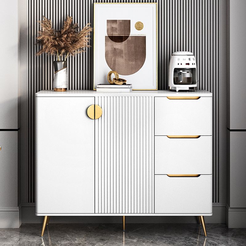 Glam Style Dining Buffet Stone Sideboard Table with Cabinets Clearhalo 'buffet_sideboard' 'Buffets & Sideboards' 'furn' 'furn_buffet_sideboard' 'Furniture' 'Kitchen & Dining Furniture' 1200x1200_515b99e2-0512-4ea0-9623-30439a85d1a2