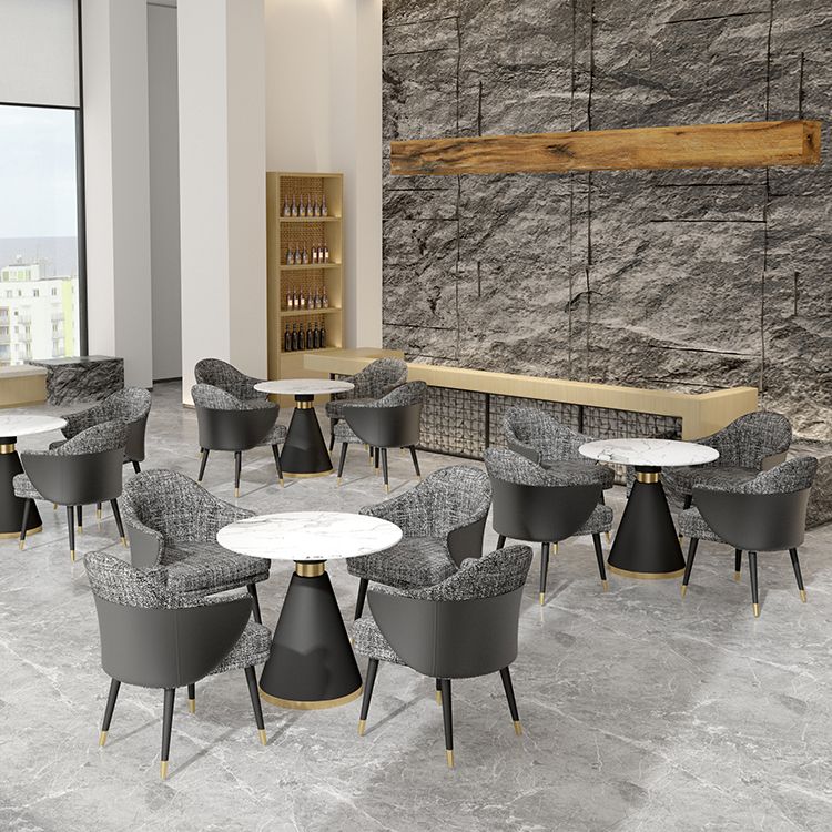 Glam Sintered Stone Dining Room Set with Round Table and Black Leg Dining Table Furniture Clearhalo 'Dining Room Sets' 'Dining Tables & Seating' 'dining_room_set' 'furn' 'furn_dining_room_set' 'Furniture' 'furniture_dining_room_set' 'Kitchen & Dining Furniture' 'kitchen&dining_furn' 'kitchen' 1200x1200_515bd263-0c12-402b-a0dd-324f740900f9