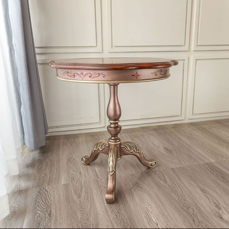 Mesa de madera maciza redonda de estilo tradicional con 3 patas Mesa base