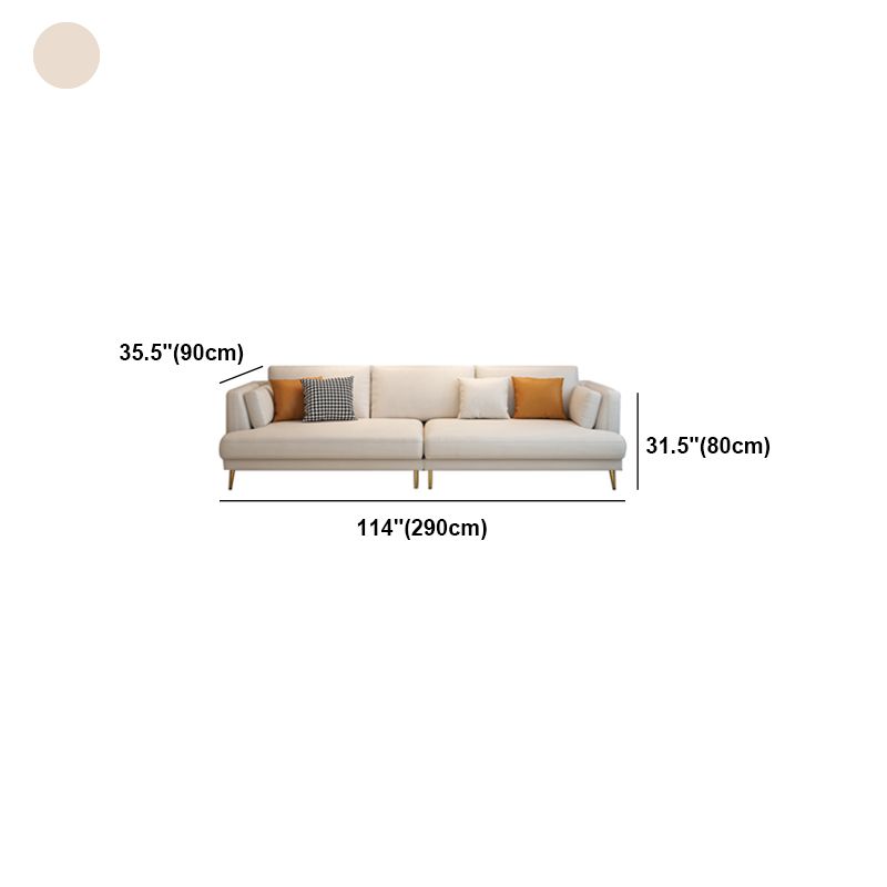 Contemporary Faux Leather Sofa Recessed Arm Furniture Sectionals in Beige