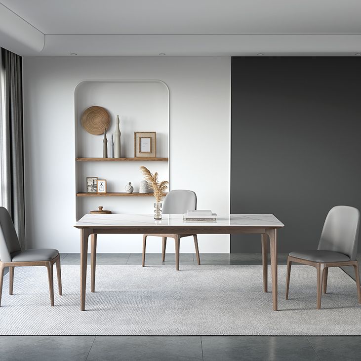 Sintered Stone Rectangle White Table Kitchen Table with Wooden Base and 4 Legs Clearhalo ' dining_table' 'Dining Tables & Seating' 'Dining Tables' 'furn' 'furn_dining_table' 'Furniture' 'furniture_dining_table' 'Kitchen & Dining Furniture' 'kitchen&dining_furn' 'kitchen' 'kitchen_dining_table' 1200x1200_515ecb57-707d-47fd-b1e9-dbeed06d222f