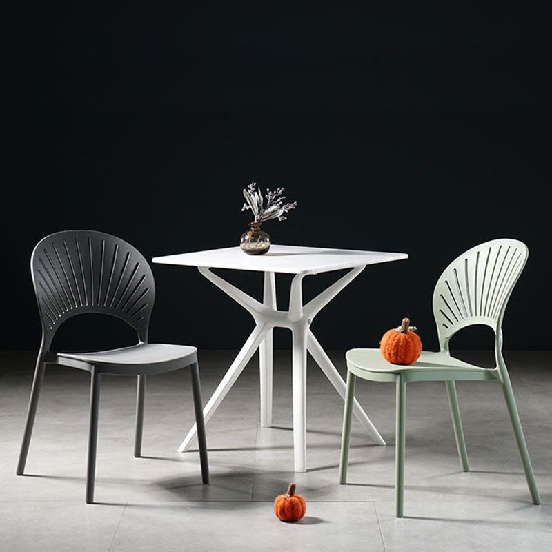 Contemporary Style Kitchen Plastic Chairs Dining Armless Open Back Side Chair Clearhalo ' kitchen&dining_furn' 'Dining Chairs' 'Dining Tables & Seating' 'dining_chair' 'furn' 'furn_dining_chair' 'Furniture' 'furniture_dining_chair' 'Kitchen & Dining Furniture' 'kitchen' 1200x1200_515eceac-29ad-4399-9200-bf4323d38e1e