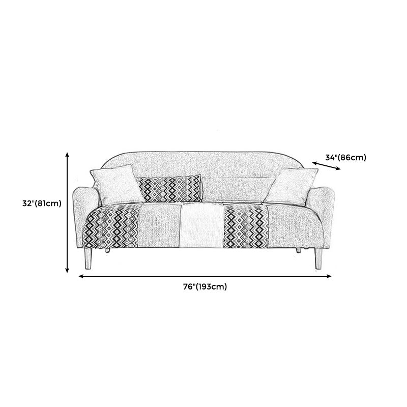 33.86" D x 31.89" H Curved Fabric 3-Seater Sofa Bohemia Style Sofa Clearhalo 'furn' 'furn_sofas' 'Furniture' 'furniture_sofas' 'kitchen' 'kitchen_sofas' 'Living Room Furniture' 'Sofa' 'sofas' 1200x1200_5160b6c8-75cb-4d9b-a2c7-6f9ed28c5881