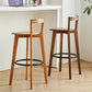 Modern Solid Wood Bar Stool Low Back Counter Stool for Restaurant
