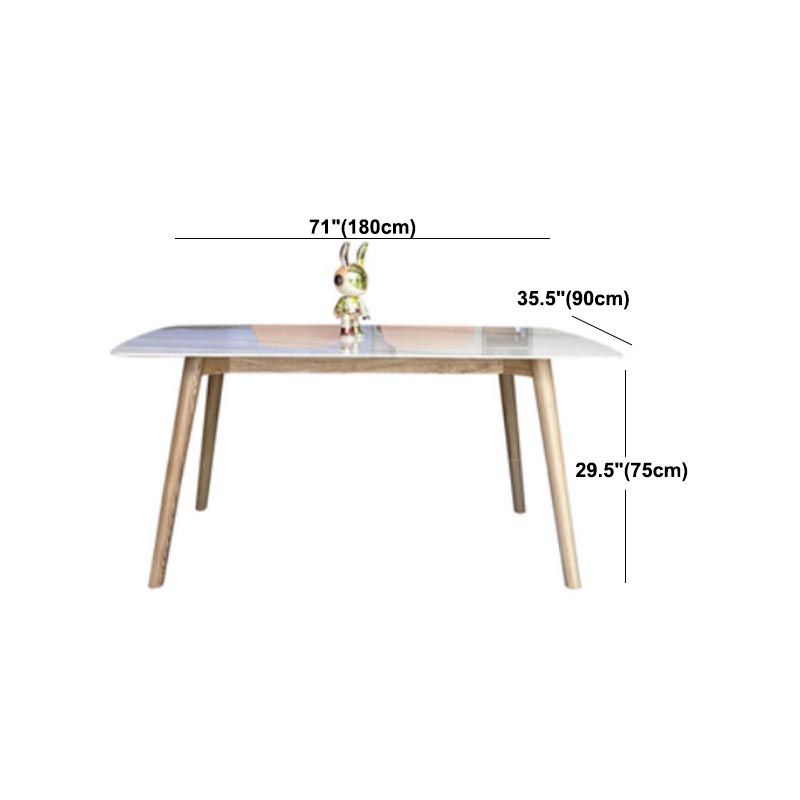 Moderner Stein Top Esstisch natürliche Finish Legs Esszimmer Küchentisch