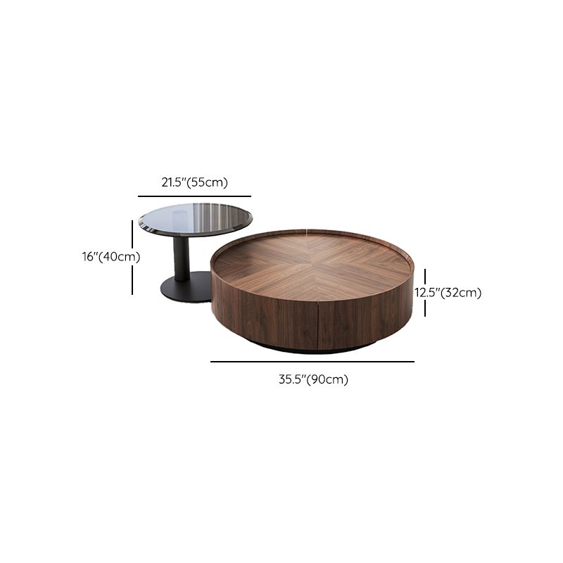 No Distressing Pedestal Coffee Table Modern Round Bunching Tables