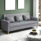 Contemporary 3-seater Sofa Square Arm Settee with Three Pillow Back Clearhalo 'furn' 'furn_sofas' 'Furniture' 'furniture_sofas' 'Living Room Furniture' 'Sofa' 'sofas' 1200x1200_516413ef-9afd-4315-afac-51cf8e038024