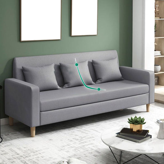 Contemporary 3-seater Sofa Square Arm Settee with Three Pillow Back Clearhalo 'furn' 'furn_sofas' 'Furniture' 'furniture_sofas' 'Living Room Furniture' 'Sofa' 'sofas' 1200x1200_516413ef-9afd-4315-afac-51cf8e038024