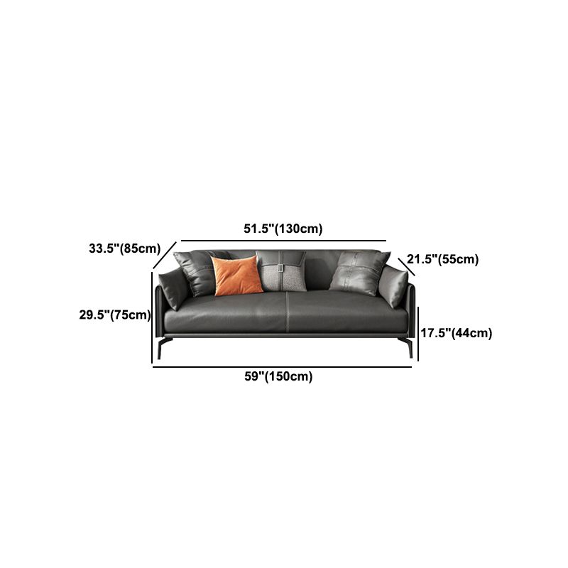 Faux Leather Sofa 33.46 " D x 30.70" H Square Arm  Sofa for Living Room