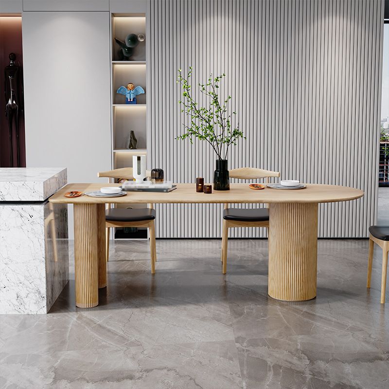 Pine Wood Contemporary Free Form Dining Table Wood Top Table for Dining Room Clearhalo ' dining_table' 'Dining Tables & Seating' 'Dining Tables' 'furn' 'furn_dining_table' 'Furniture' 'furniture_dining_table' 'Kitchen & Dining Furniture' 'kitchen&dining_furn' 'kitchen' 'kitchen_dining_table' 1200x1200_51657501-0827-484d-aeaf-b2f060f9306c
