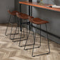 Industrial Faux Leather Bar Stools Metal Barstool in Black and Brown