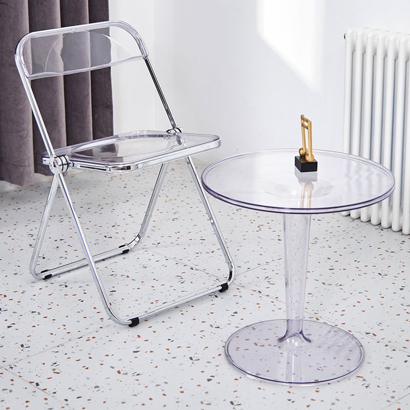 クロスベースデザインアクリル素材モダンスタイルラウンドサイドテーブル