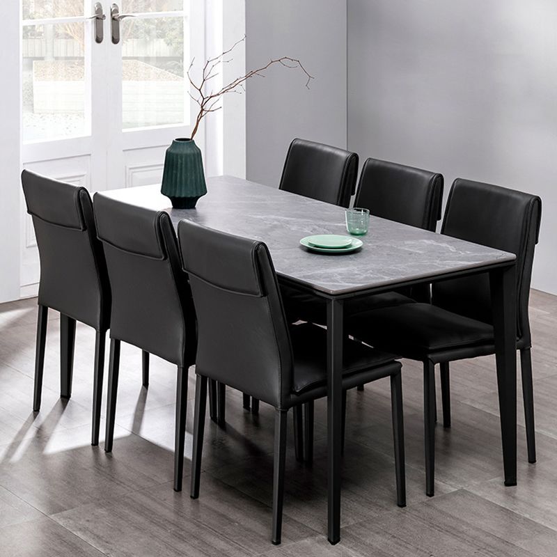 Upholstered Side Chair Faux Leather Modern Dining Side Chair