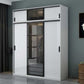 Contemporary Wardrobe Closet Wood and Glass Wardrobe Armoire