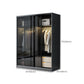 Contemporary Wood and Tempered Glass Wardrobe Freestanding Wardrobe Armoire without Light Clearhalo 'Armoires & Wardrobes' 'armoires_wardrobes' 'Bedroom Furniture' 'furn' 'furn_armoires_wardrobes' 'Furniture' 1200x1200_51685266-8648-46a9-b476-b7a1b04635c7