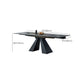 Rectangular Extendable Dining Table Modern Grey Stone Table Top for Dining Room