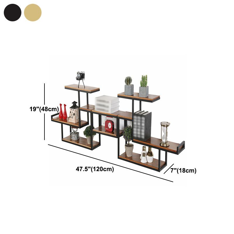 Wall Mounted Bookshelf Solid Wood Industrial Style Bookcase for Home Office Clearhalo 'Bookcases' 'Furniture' 'furniture_bookcases' 'kitchen' 'kitchen_bookcases' 'Living Room Furniture' 'Office Furniture' 1200x1200_5168e522-c848-457f-ab59-7c12de542f34