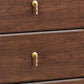 Commode de rangement en bois de noyer Glam Commode de chambre à coucher en marron avec tiroirs