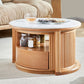 Contemporary Stone Coffee Table Round Coffee Cocktail Table with Storage Drawers Clearhalo 'Coffee & Accent Tables' 'Coffee Tables' 'coffee_tables' 'furn' 'furn_coffee_tables' 'Furniture' 'Living Room Furniture' 1200x1200_516941d0-b1b5-4624-9a74-38955c9066fb