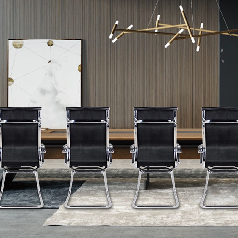 High Back Office Desk Chair Black Faux Leather Fixed Arms Side Chair Clearhalo 'furn' 'furn_office_chair' 'Furniture' 'Office Chairs' 'Office Furniture' 'office_chair' 1200x1200_516b1b03-e605-4f86-9110-3d665c11bb16
