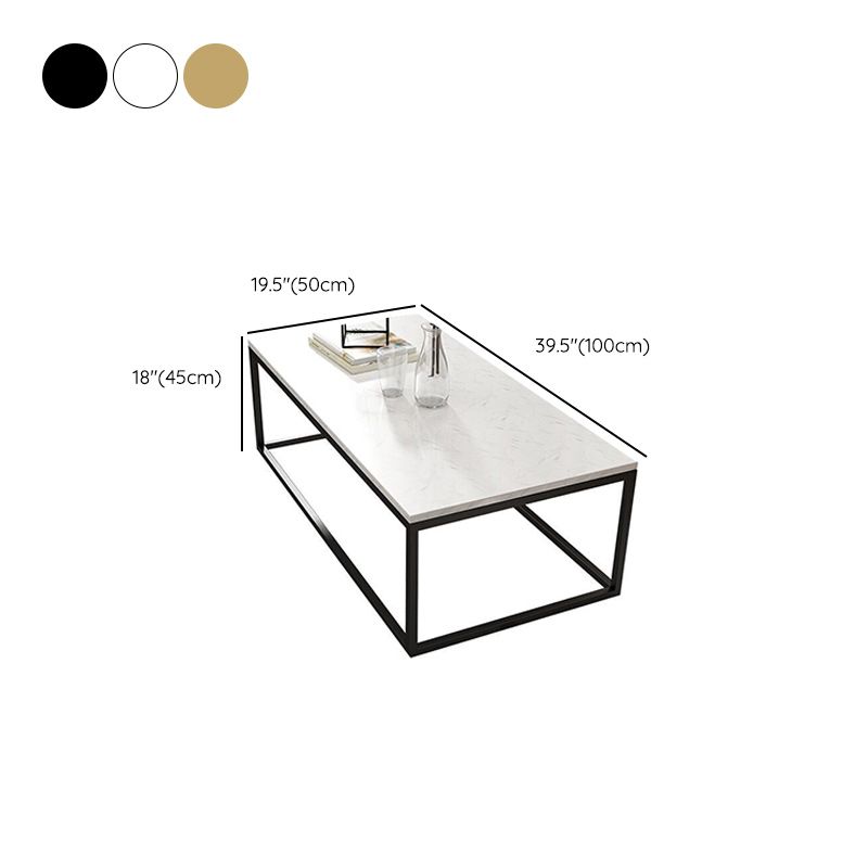 Glam Coffee Table with Metal Frame Base and Marble Top in White Clearhalo 'Coffee & Accent Tables' 'Coffee Tables' 'coffee_tables' 'furn' 'furn_coffee_tables' 'Furniture' 'Living Room Furniture' 1200x1200_516b569f-a085-4a66-88c3-b3d47d9d04df