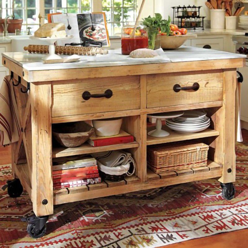 Modern Style Rolling Kitchen Cart Wood Rectangular Kitchen Island Cart with Towel Rack Clearhalo 'furn' 'furn_kitchen_islands_carts' 'Furniture' 'Kitchen & Dining Furniture' 'Kitchen Islands & Carts' 'kitchen_islands_carts' 1200x1200_516b8dbe-ee71-4de0-b3ae-8e0a90b51ef2
