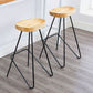 Modern Style Solid Wood Bar Stool with Footrest Bistro Bar Stool