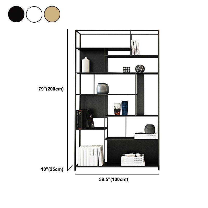 Rectangle Metal Bookshelf Scandinavian Open Bookcase with Shelves Clearhalo 'Bookcases' 'furn' 'furn_bookcases' 'Furniture' 'Office Furniture' 1200x1200_516c76bd-4f06-46da-bc3c-ba06d5260116