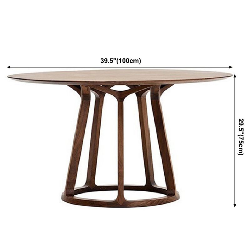 Modern Solid Wood Dining Table Brown Round Table with Pedestal Base for Home Clearhalo ' dining_table' 'Dining Tables & Seating' 'Dining Tables' 'furn' 'furn_dining_table' 'Furniture' 'furniture_dining_table' 'Kitchen & Dining Furniture' 'kitchen&dining_furn' 'kitchen' 'kitchen_dining_table' 1200x1200_516d374c-679d-4458-b92a-b1b338d6342a