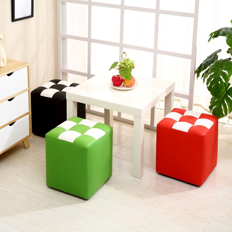 Purple Modern Pouf Leather Check Print Pouf for Drawing Room Clearhalo 'furn' 'furn_ottomans_poufs' 'Furniture' 'Living Room Furniture' 'Ottomans & Poufs' 'ottomans_poufs' 1200x1200_516dff03-c85e-4ad9-be13-c27b07d27fe9