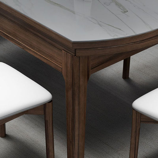 Mobili in legno massiccio 1/7 pezzi set da pranzo di altezza standard con foglie di conservazione auto