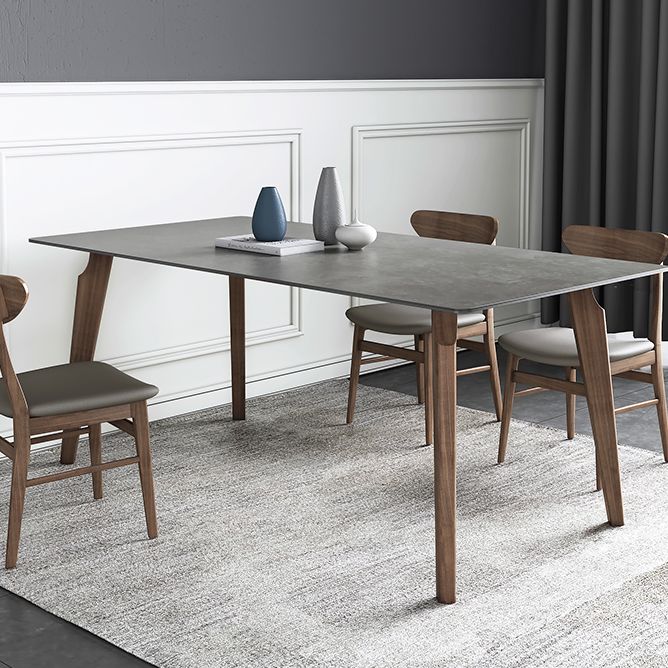 Mid-Century Gray Sintered Stone Table Rectangle Standard Dining Table for Kitchen Clearhalo ' dining_table' 'Dining Tables & Seating' 'Dining Tables' 'furn' 'furn_dining_table' 'Furniture' 'furniture_dining_table' 'Kitchen & Dining Furniture' 'kitchen&dining_furn' 'kitchen' 'kitchen_dining_table' 1200x1200_5170600e-b579-43bd-8642-94ee3edf2831