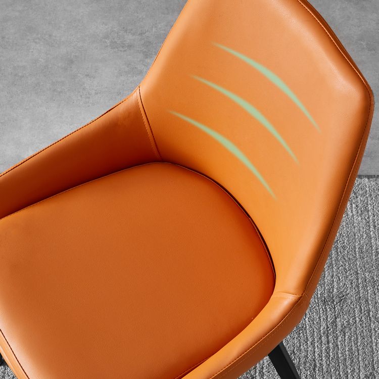 Contemporary Leather Dining Chairs Upholstered Arm Chair with Metal Legs for Restaurant Clearhalo ' kitchen&dining_furn' 'Dining Chairs' 'Dining Tables & Seating' 'dining_chair' 'furn' 'furn_dining_chair' 'Furniture' 'furniture_dining_chair' 'Kitchen & Dining Furniture' 'kitchen' 1200x1200_517121ae-2d67-4a39-a5f3-4da0a3c6d65b